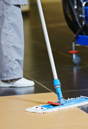 femme entretien nettoie le sol